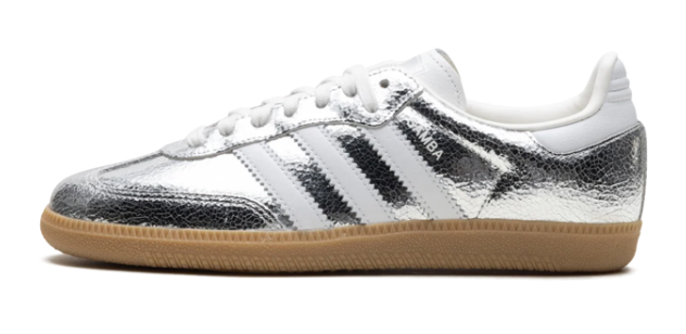 Adidas Samba OG WMNS 'Cracked Silver' JR0035 – Silver Metallic